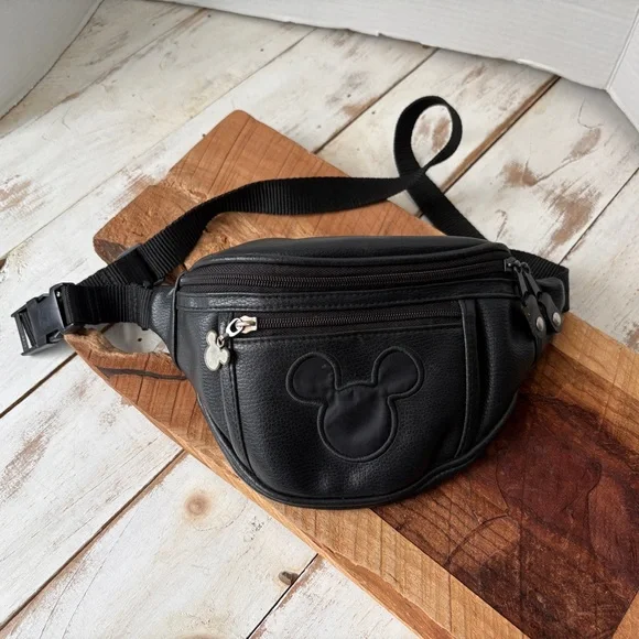 vintage WALT DISNEY WORLD Fanny pack Mickey Mouse crossbody bag faux leather EUC - Picture 4 of 16